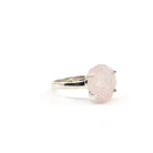 Quartz (Rose) ring #R580 angled to reveal its polished setting and silver band — Eternal Spirit