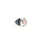 Quartz (Rose) ring #R301 angled to reveal its polished setting and silver band — Eternal Spirit