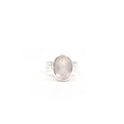blush pink Quartz (Rose) crystal ring viewed from above, size L #R316 — Eternal Spirit