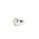 elegant side profile of Quartz (Rose) ring #R316, the gemstone catching light — Eternal Spirit