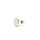 elegant side profile of Moonstone (Rainbow) ring #R321, the gemstone catching light — Eternal Spirit