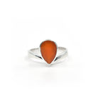 warm amber Carnelian crystal ring viewed from above, size R #R368 — Eternal Spirit