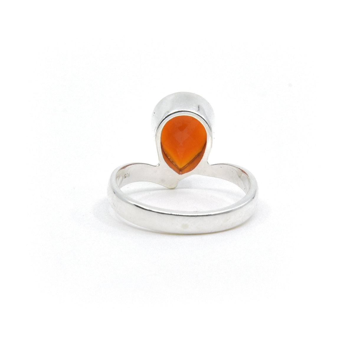 reverse of Carnelian ring #R368 showing the inner sterling silver band — Eternal Spirit