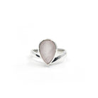 blush pink Quartz (Rose) crystal ring viewed from above, size L #R372 — Eternal Spirit