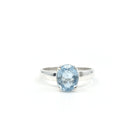 ocean blue Aquamarine crystal ring viewed from above, size Q #R397 — Eternal Spirit