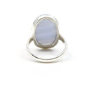 reverse of Agate (Blue Lace) ring #R410 showing the inner sterling silver band — Eternal Spirit