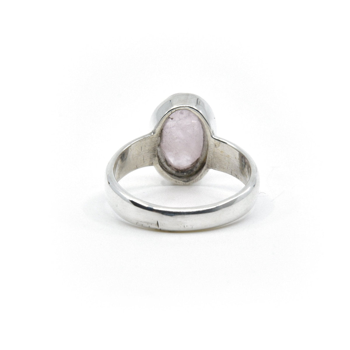 reverse of Morganite ring #R436 showing the inner sterling silver band — Eternal Spirit