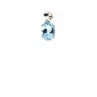 topaz (blue) faceted oval pendant, front view highlighting unique stone patterns — Eternal Spirit