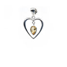 citrine heart pendant, front view showing natural stone face — Eternal Spirit