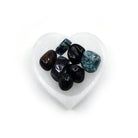 luminous white Selenite charging bowl with Heart design, displaying crystalline detail — Eternal Spirit