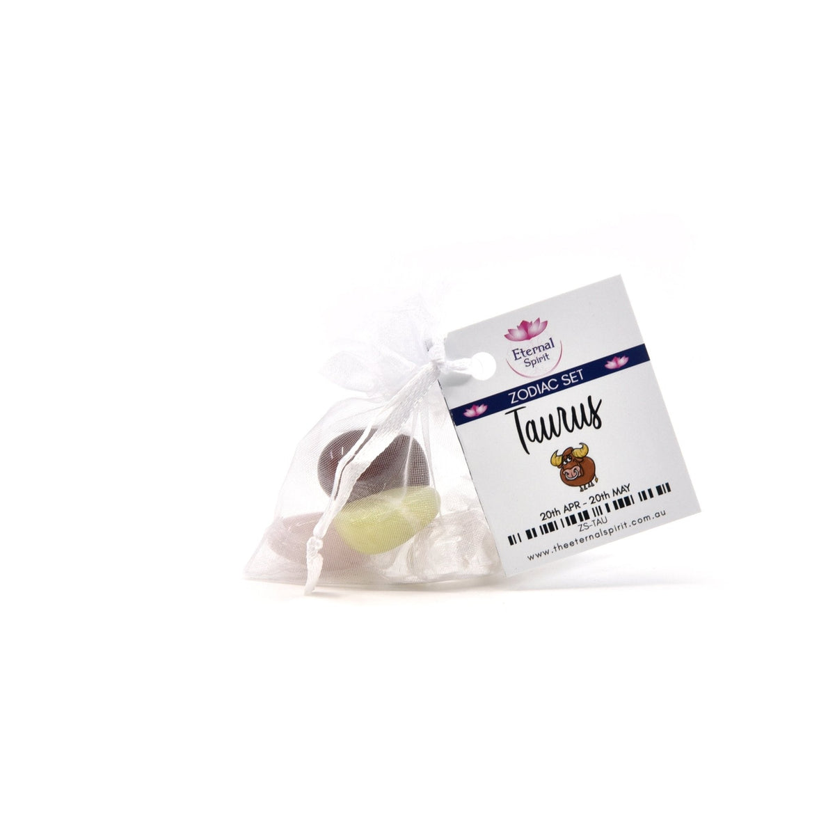 Crystal set for Taurus, healing stones in organza pouch — Eternal Spirit