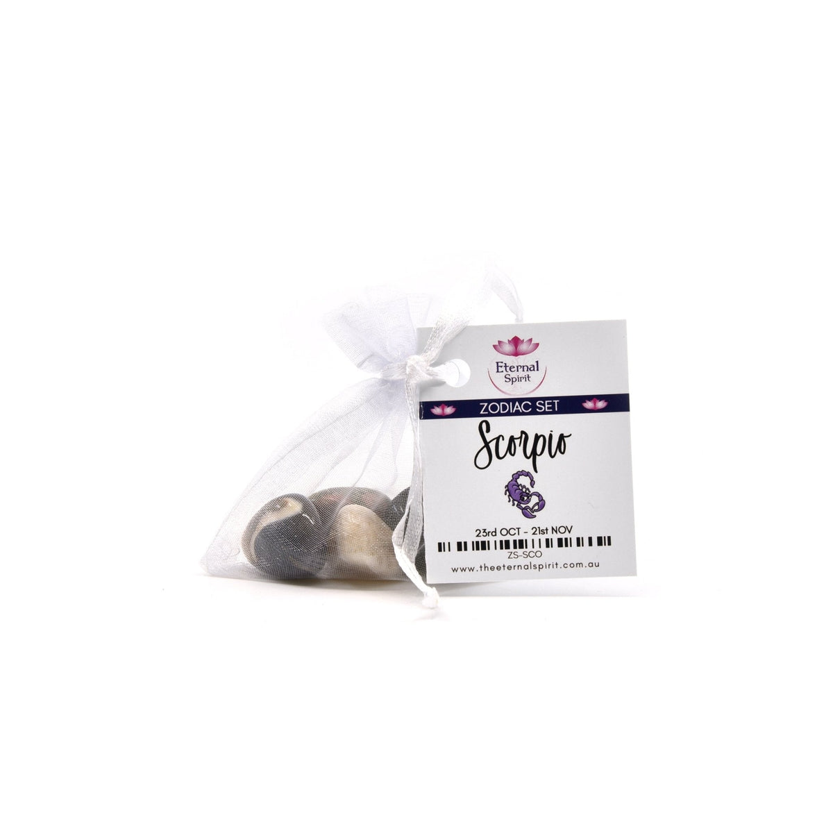 Crystal set for Scorpio, healing stones in organza pouch — Eternal Spirit