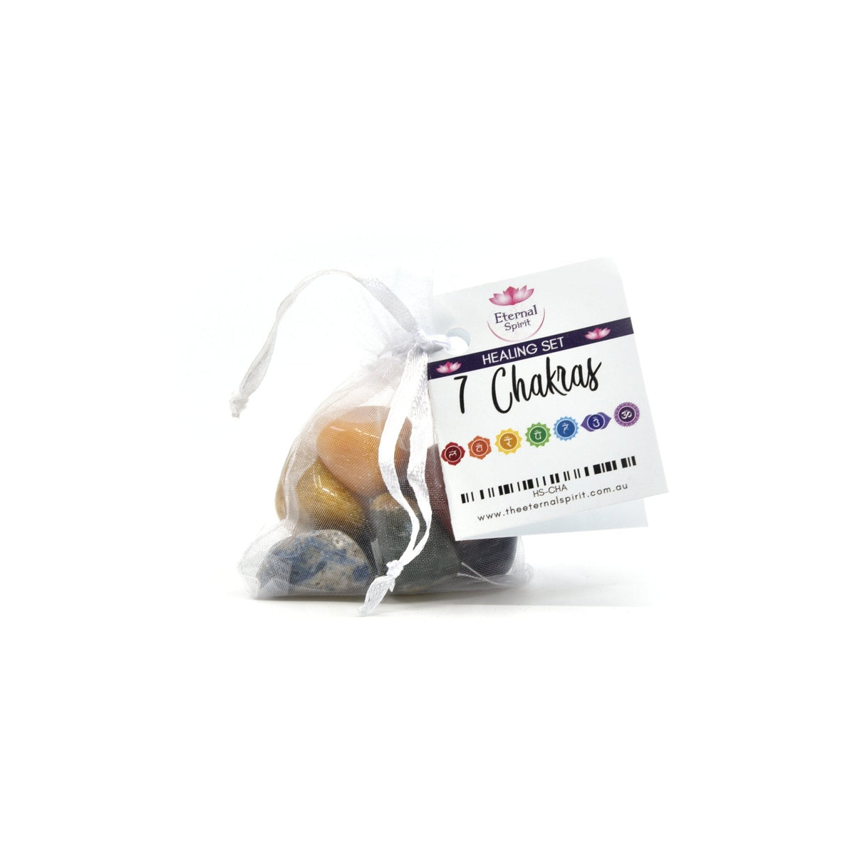 Crystal healing set for Complete Chakra chakra, tumbled stones in pouch — Eternal Spirit