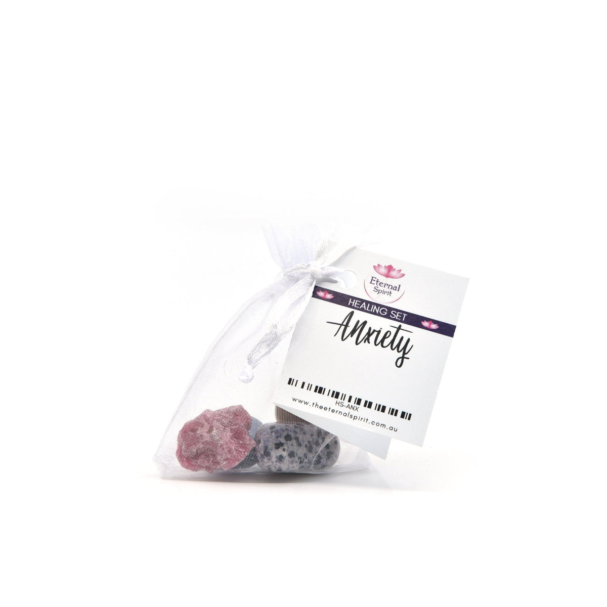 Crystal healing pouch for Anxiety, selected tumbled stones — Eternal Spirit
