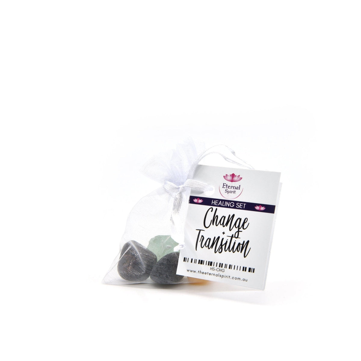 Crystal healing pouch for Change Transition, selected tumbled stones — Eternal Spirit