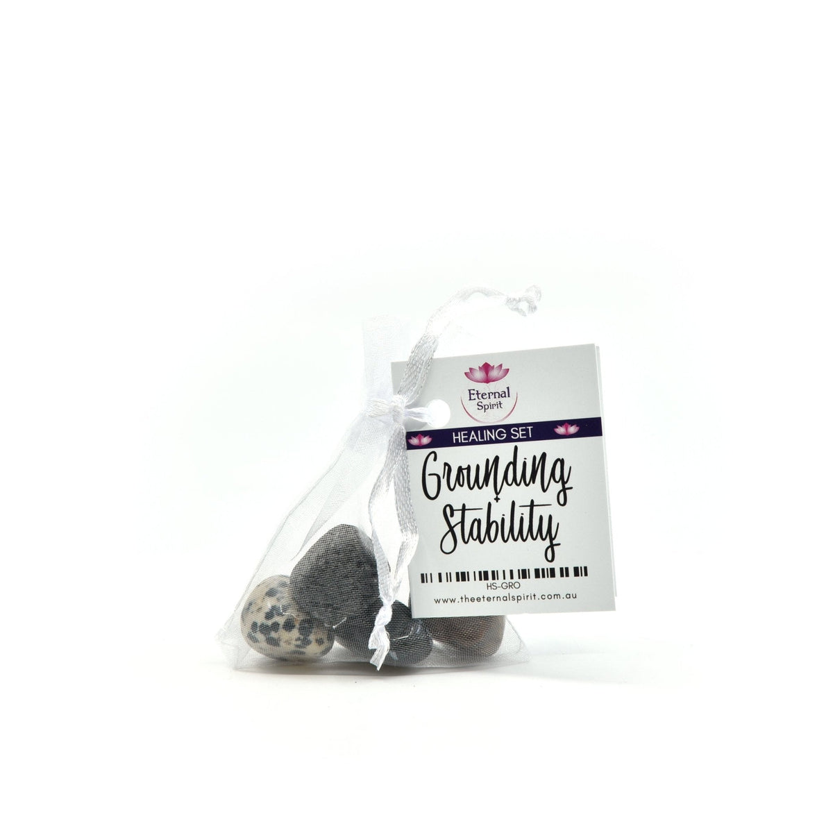 Crystal healing pouch for Grounding Stability, selected tumbled stones — Eternal Spirit