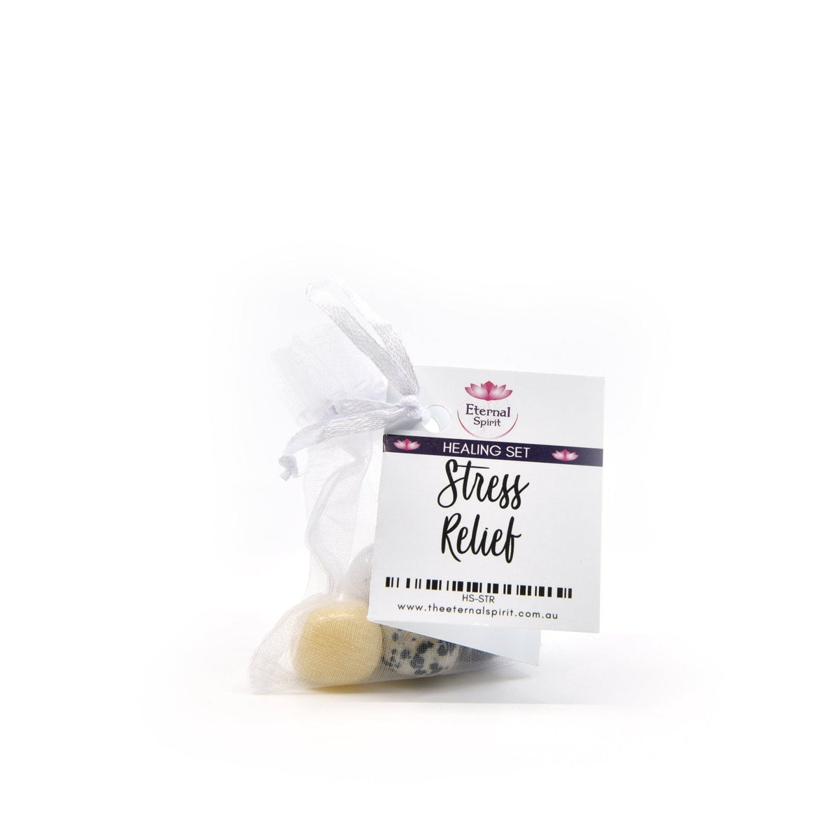 Crystal healing pouch for Stress Relief, selected tumbled stones — Eternal Spirit