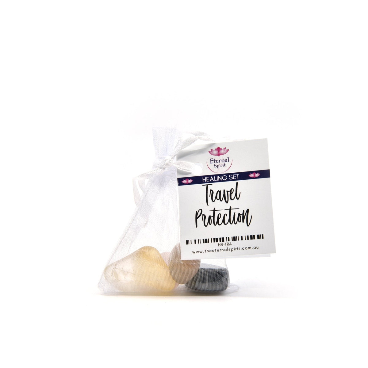 Crystal healing pouch for Travel Protection, selected tumbled stones — Eternal Spirit