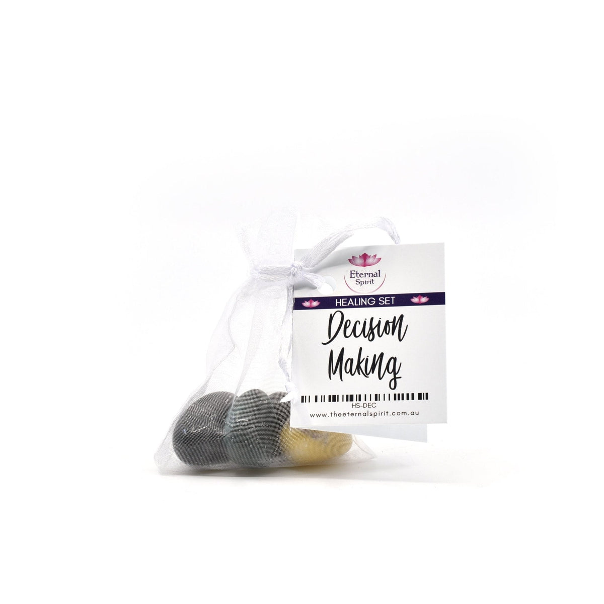 Crystal healing pouch for Decision Making, selected tumbled stones — Eternal Spirit