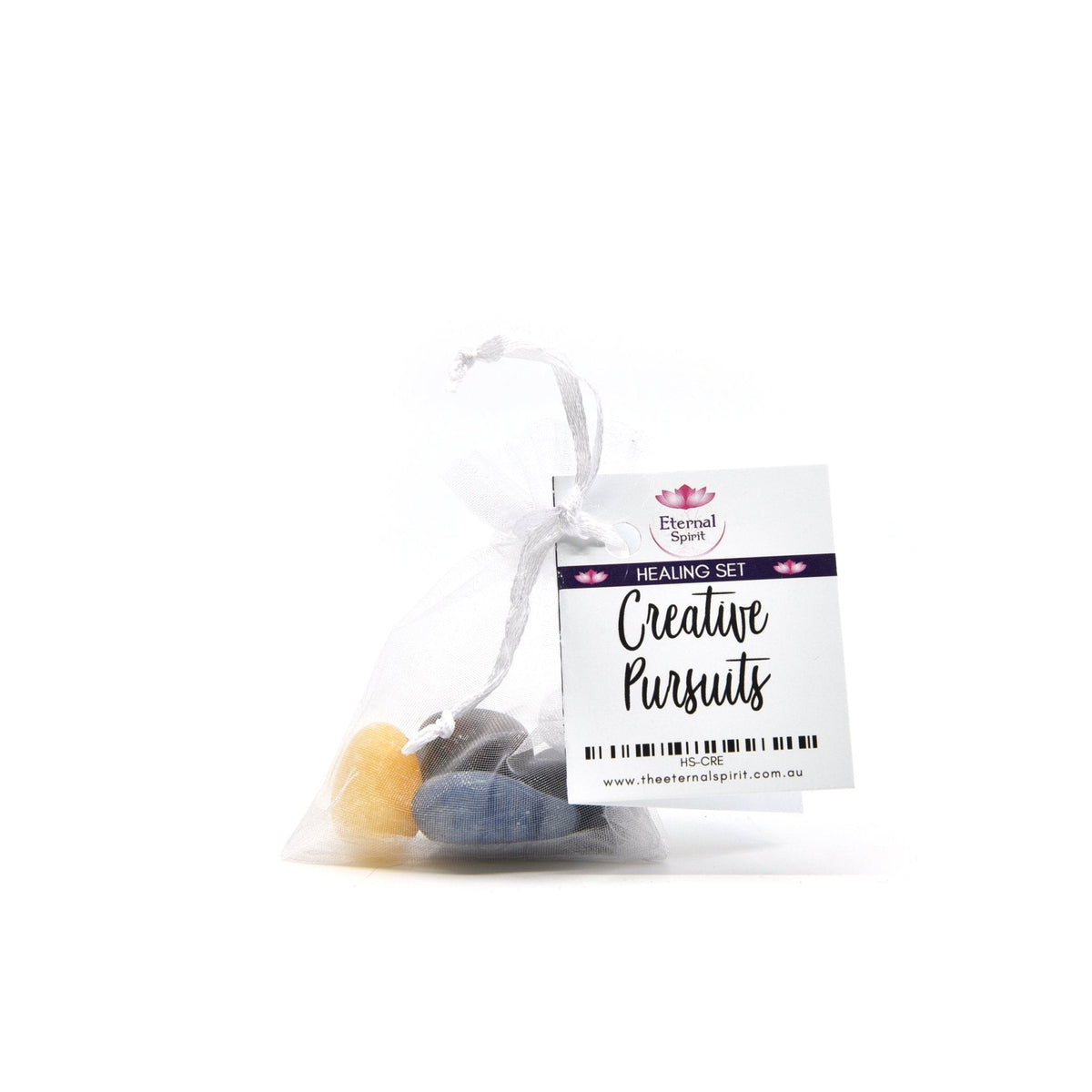 Crystal healing pouch for Creativity, selected tumbled stones — Eternal Spirit