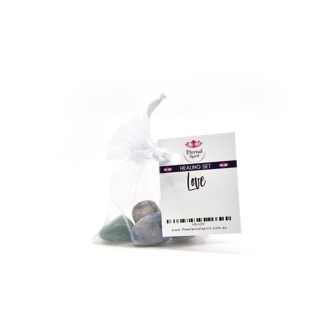 Crystal healing pouch for Love, selected tumbled stones — Eternal Spirit