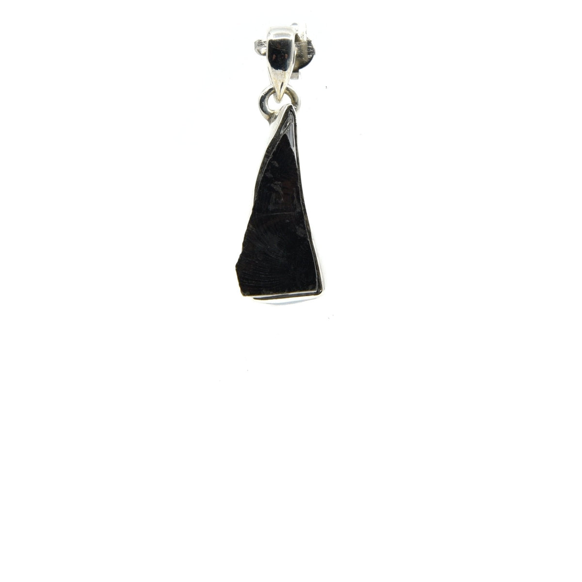 shungite (elite) natural pendant, front view showing natural stone face — Eternal Spirit