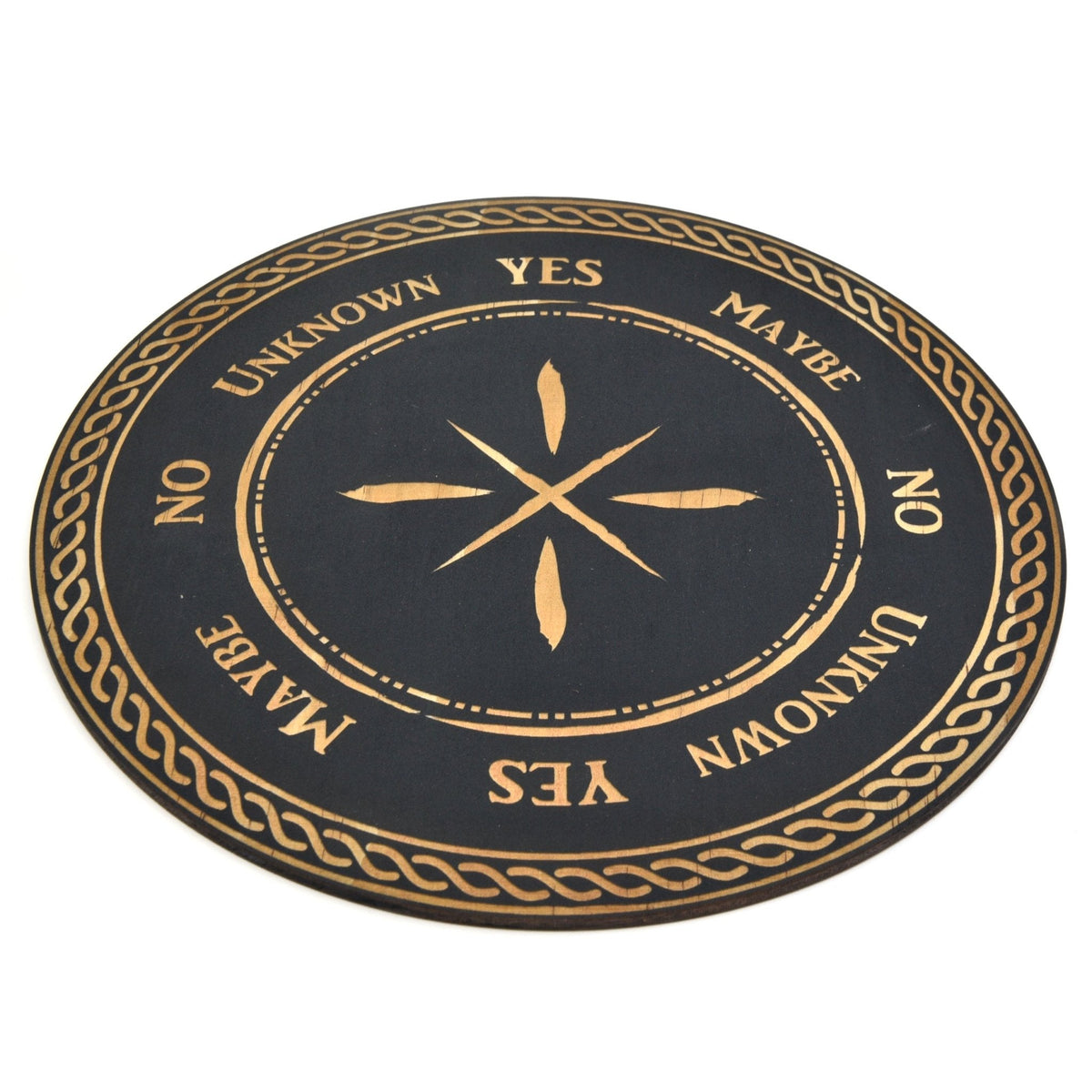 Black Celtic pendulum board with engraved symbols — Eternal Spirit