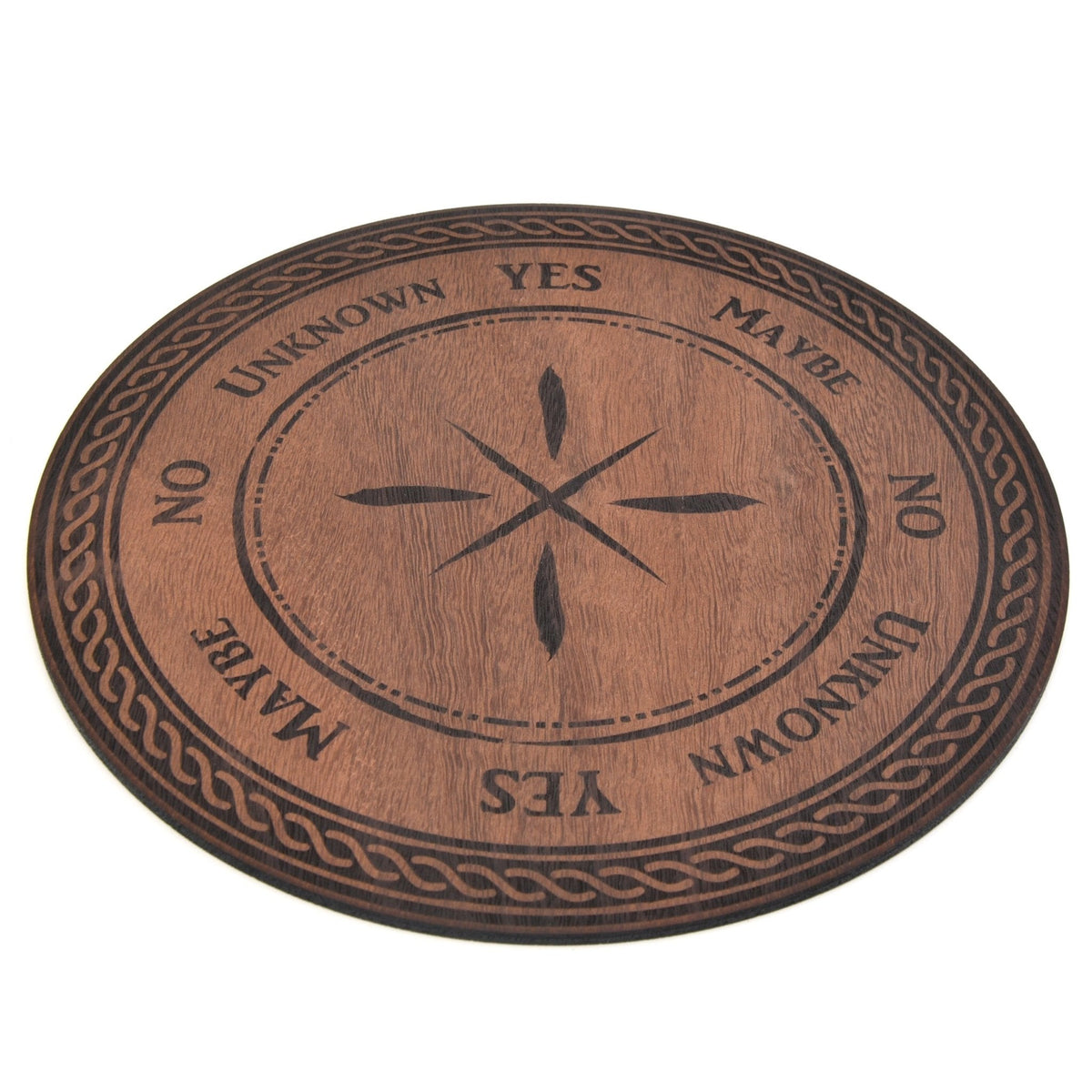 Brown Celtic pendulum board with engraved symbols — Eternal Spirit