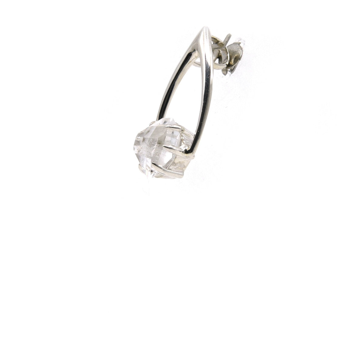 herkimer diamond natural pendant, angled view showing silver bail and stone profile — Eternal Spirit