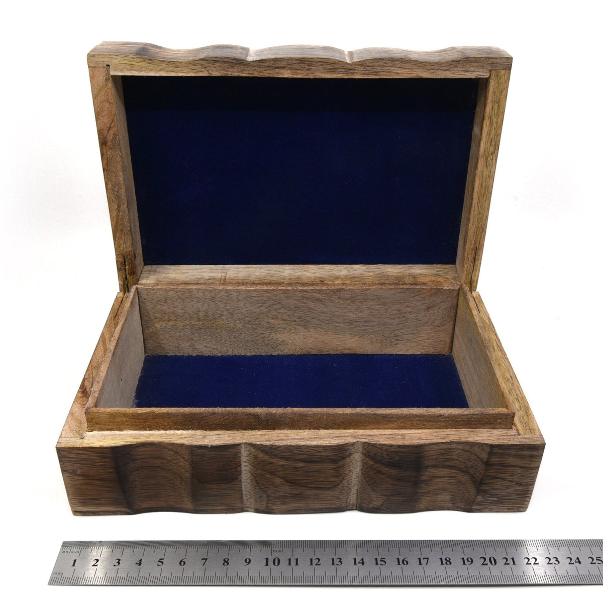 Wooden Hamsa Hand box open, revealing interior compartment — Eternal Spirit