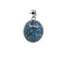 turquoise cabochon oval pendant, front view showing natural stone face — Eternal Spirit
