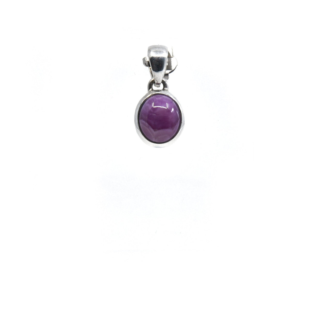 ruby cabochon oval pendant, front view highlighting unique stone patterns — Eternal Spirit