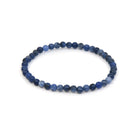 polished Sodalite 4mm round bead bracelet on white background — Eternal Spirit