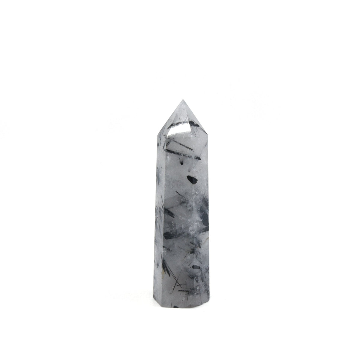 Tourmalinated Quartz with dark needles generator point #1343, showcasing natural beauty — Eternal Spirit