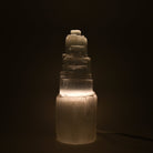 luminous white Selenite crystal lamp (S), base and cord detail — Eternal Spirit