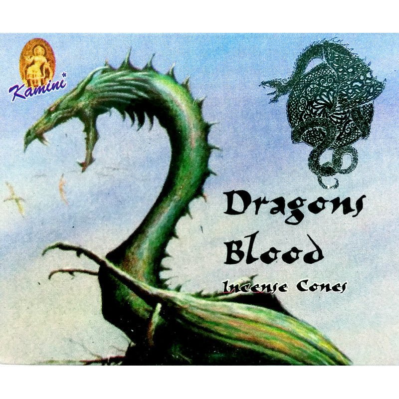 incense cones - kamini "dragon's blood", artisan packaging on white background — Eternal Spirit