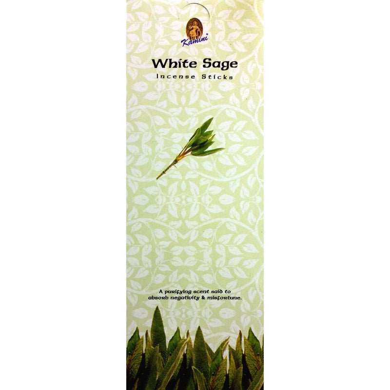 incense sticks - kamini "white sage", aromatic herbal bundle on white background — Eternal Spirit