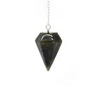 Iridescent Blue-Grey Labradorite large faceted pendulum on silver chain — Eternal Spirit