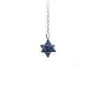 Deep Royal Blue Lapis Lazuli merkaba star pendulum on silver chain — Eternal Spirit