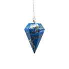 Deep Royal Blue Lapis Lazuli large faceted pendulum on silver chain — Eternal Spirit