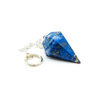Close-up of Lapis Lazuli large faceted pendulum, deep royal blue stone detail — Eternal Spirit