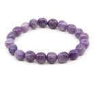 polished Lepidolite tumbled round bead bracelet on white background — Eternal Spirit