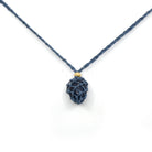 Blue (Grey) macrame drawstring pouch for crystal storage and travel — Eternal Spirit