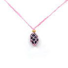 Pink macrame drawstring pouch for crystal storage and travel — Eternal Spirit