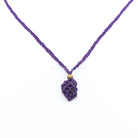 Purple macrame drawstring pouch for crystal storage and travel — Eternal Spirit