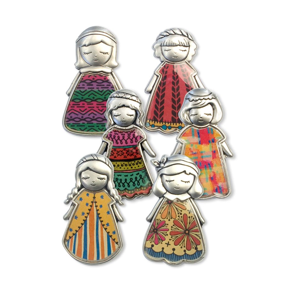 Metal "Worry Dolls" charm, detailed front view — Eternal Spirit