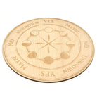 Gold Moon Phases pendulum board with engraved symbols — Eternal Spirit