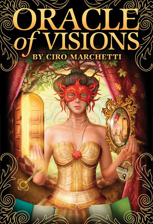 Oracle of Visions box with ornate golden typography by Ciro Marchetti — Eternal Spirit