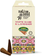 backflow incense cones - native soul "white sage and lavender", cone-shaped incense for backflow burners — Eternal Spirit
