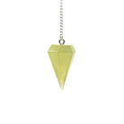 Rich Green Jade large faceted pendulum on silver chain — Eternal Spirit